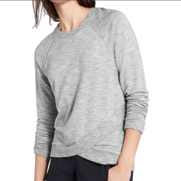 Athleta Criss Cross Sweatshirt, like new, black, size small - Picture 1 of 9